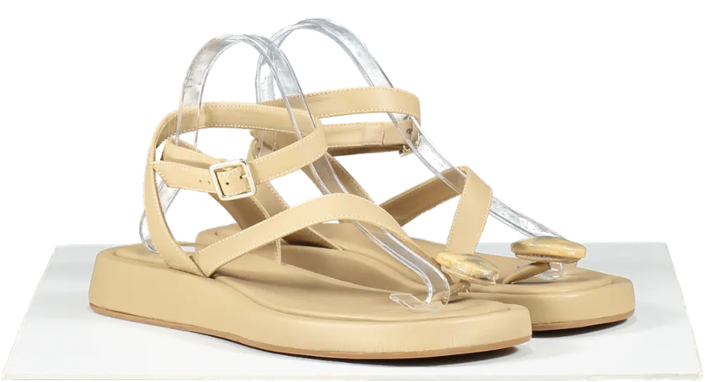 GIA BORGHINI Beige Gia Borghini X Rhw Rosie Slip On Sandals UK 6 EU 39 👠
