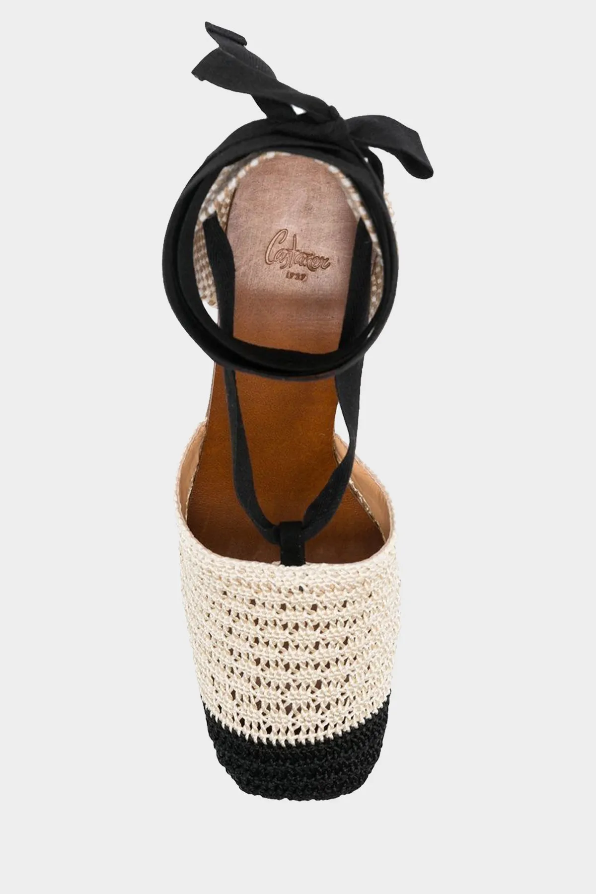 Ginny Crochet Sandal in Ivory Negro
