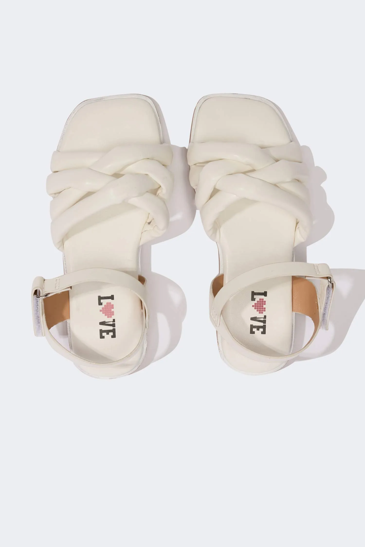 Girl Flat Sole Faux Leather Sandals