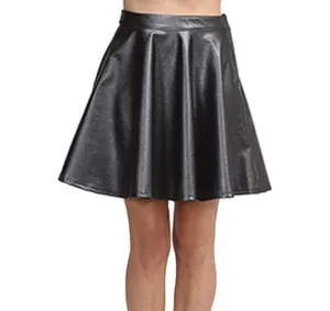 Go Wild Faux Leather Skater Skirt