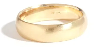 Half Domed Smooth Texture 6mm Band - 18 Karat Yellow Gold