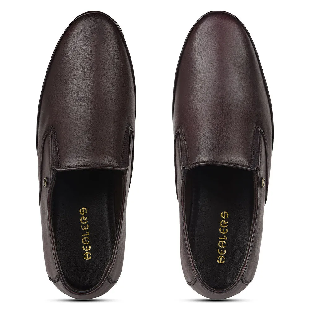 Healers Brown Formal Non Lacing Moccasins For Mens J757-03 By Liberty
