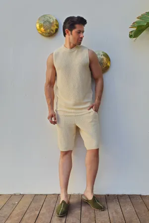 HELIOS Open Knit Shirt & Shorts Set