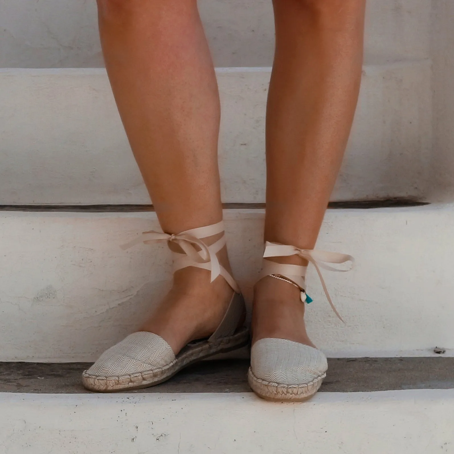 Herringbone Espadrilles - Beige - Classic sole