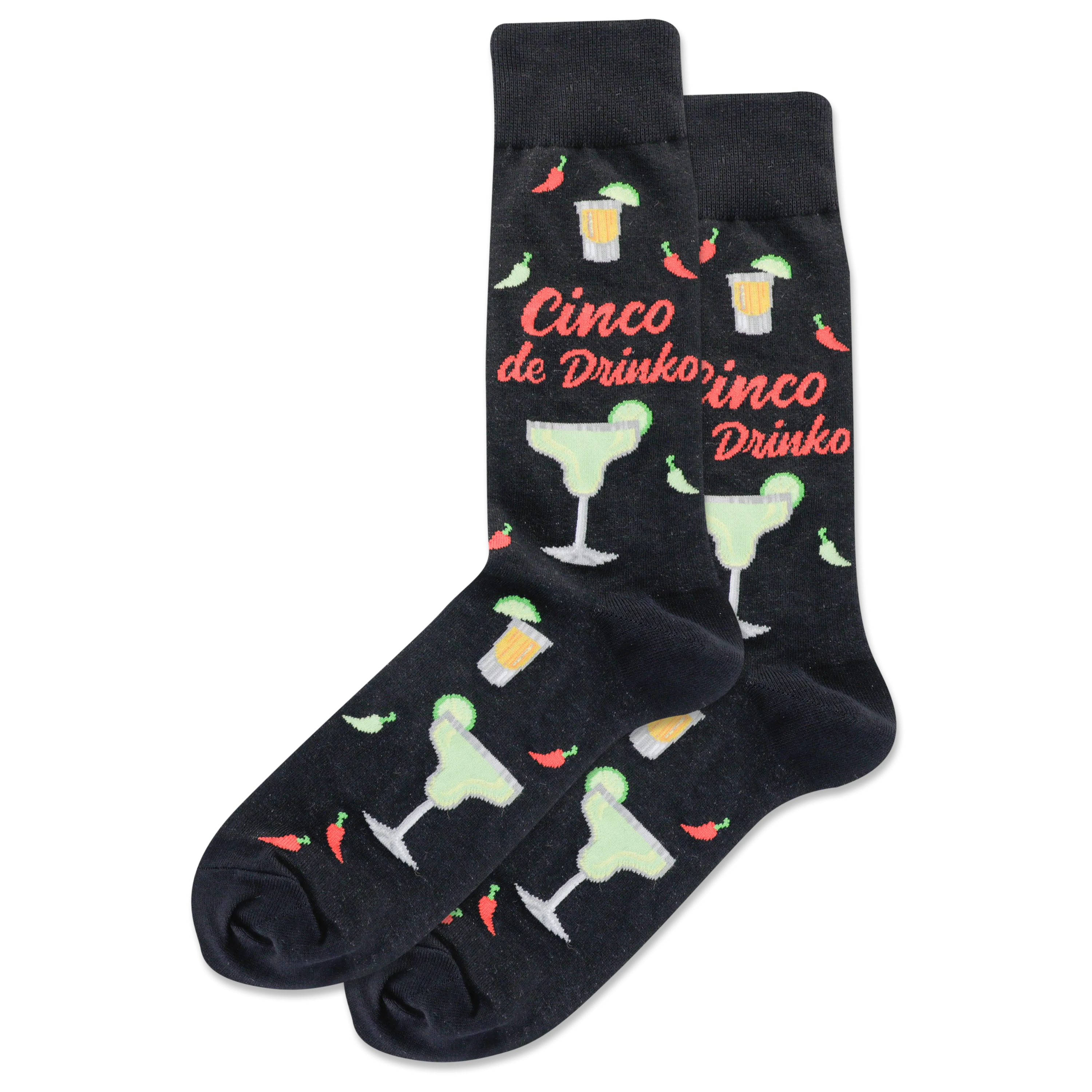 HOTSOX Men's Cinco De Drinko Crew Socks
