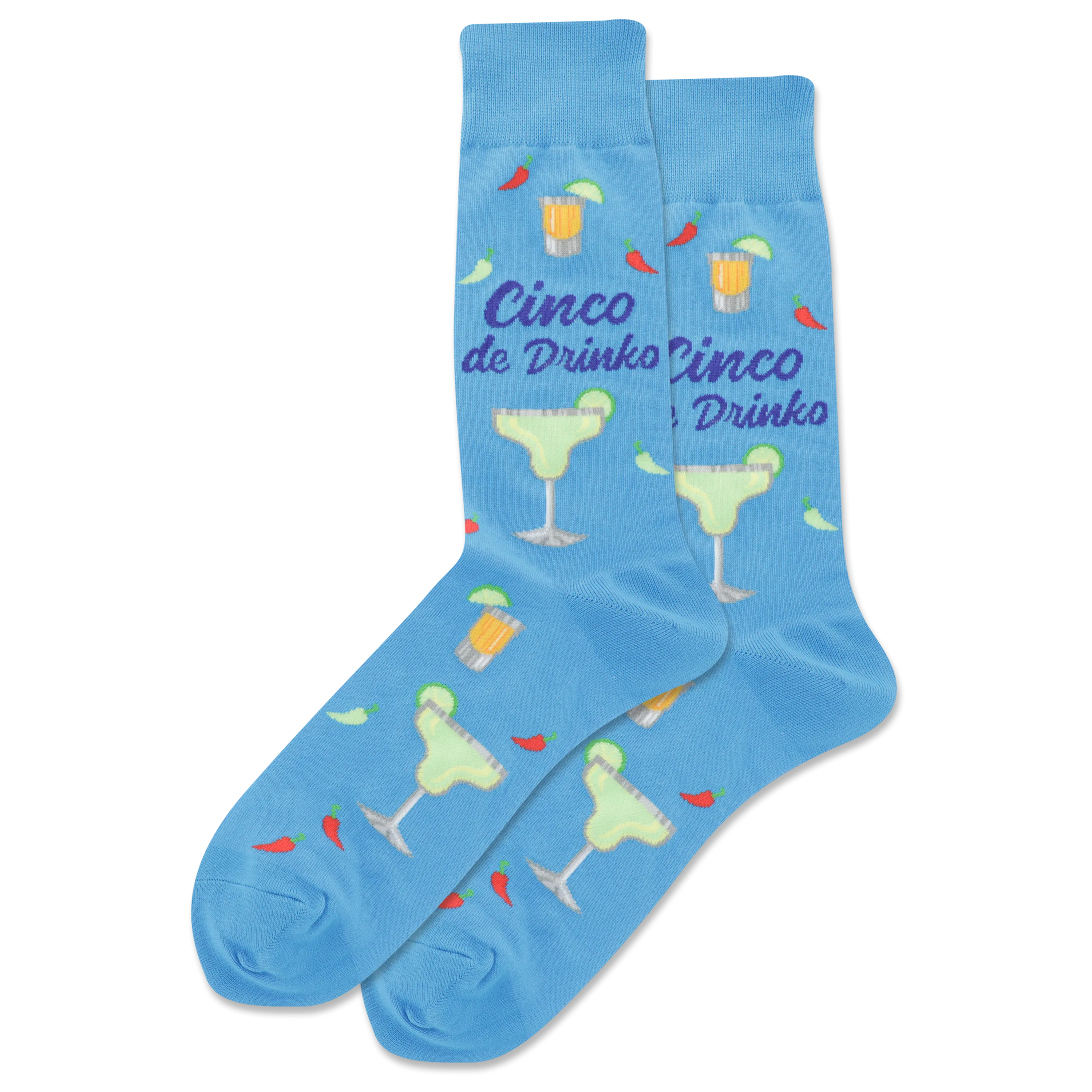 HOTSOX Men's Cinco De Drinko Crew Socks