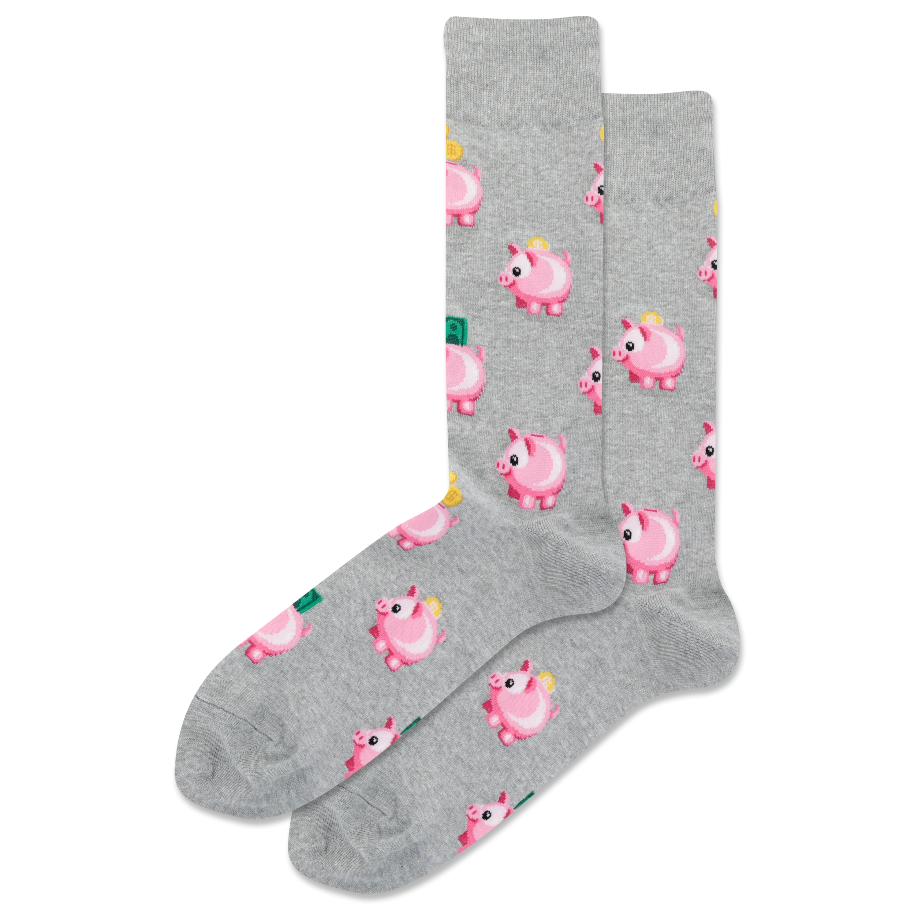 HOTSOX Men's Piggy Bank Crew Socks