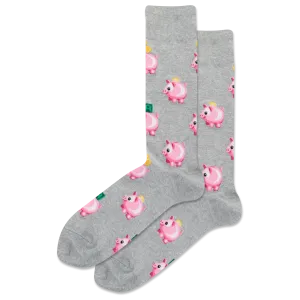 HOTSOX Men's Piggy Bank Crew Socks