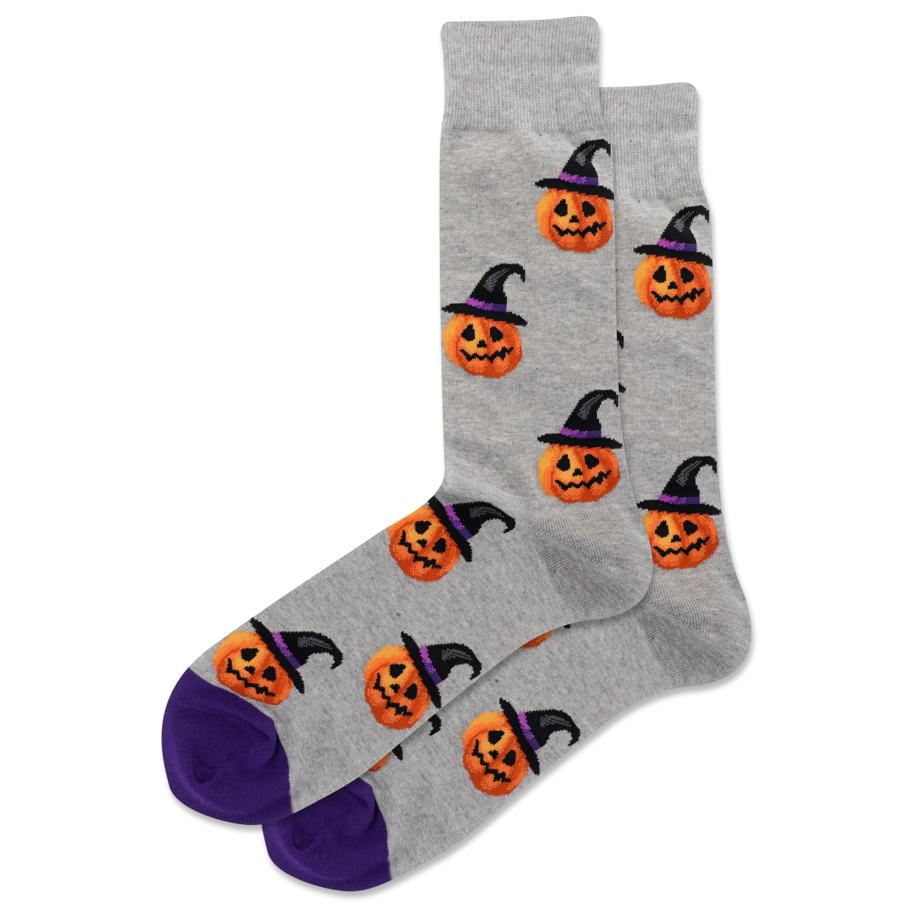 HOTSOX Men's Witch Pumpkin Crew Socks