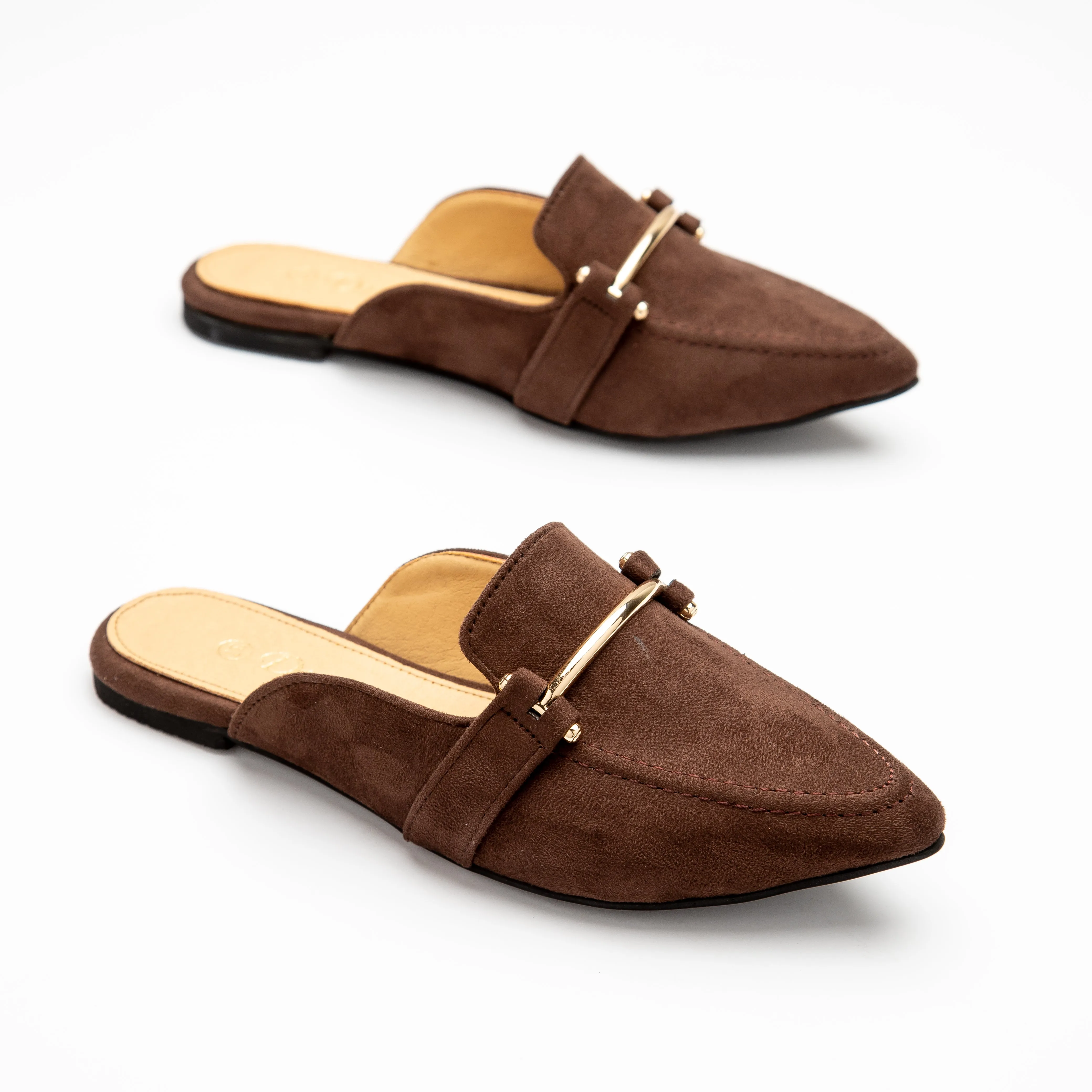 Hotta | Shiny Summer Mules - brown