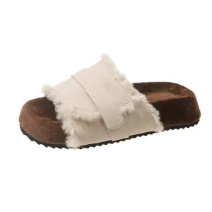 INSTOCK - European retro thick-soled fur slippers for women