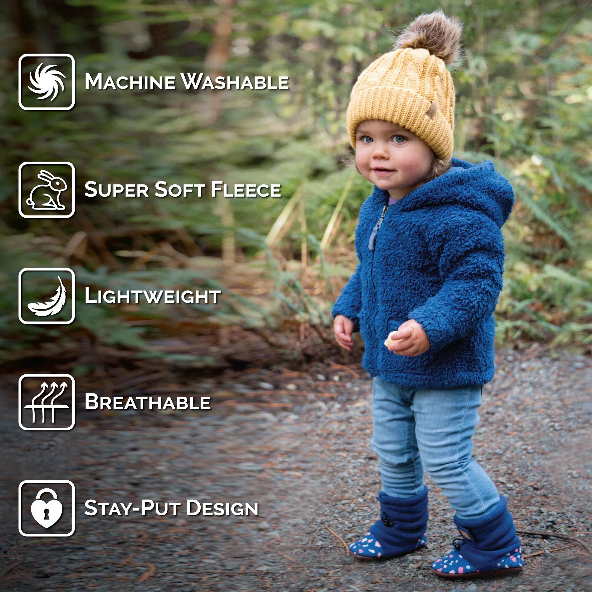 Jan & Jul Dusty Pink Stay-Put Cozy Booties
