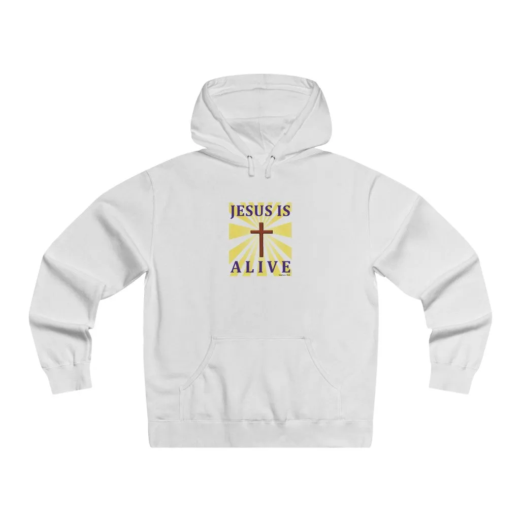 Jesus Is Alive Men's Lightweight Pullover Hooded Sweatshirt