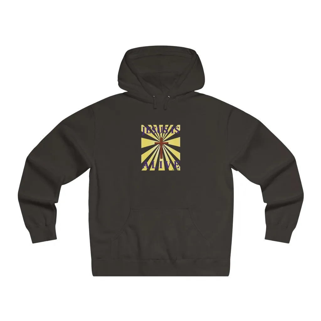 Jesus Is Alive Men's Lightweight Pullover Hooded Sweatshirt