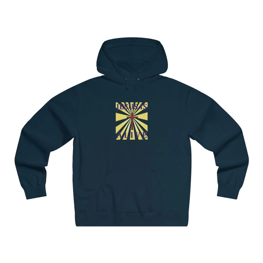 Jesus Is Alive Men's Lightweight Pullover Hooded Sweatshirt