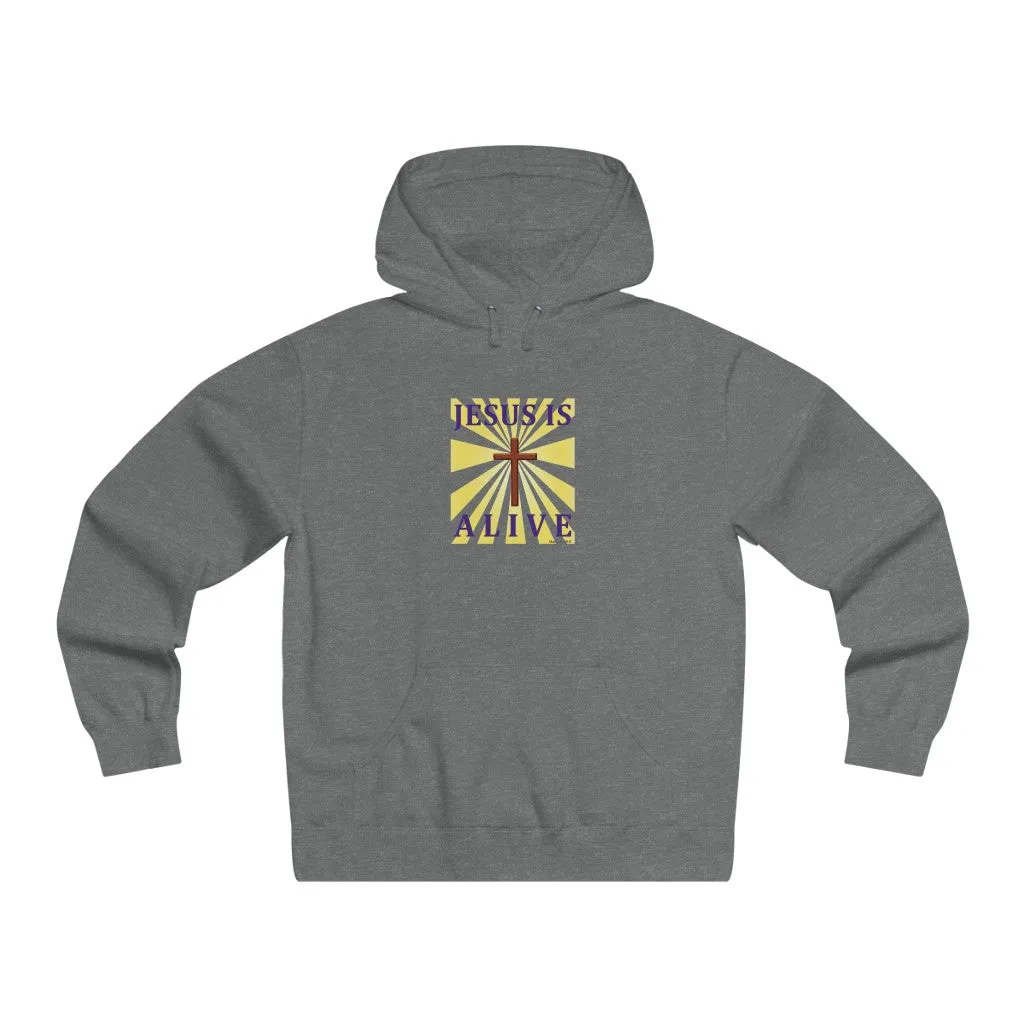Jesus Is Alive Men's Lightweight Pullover Hooded Sweatshirt