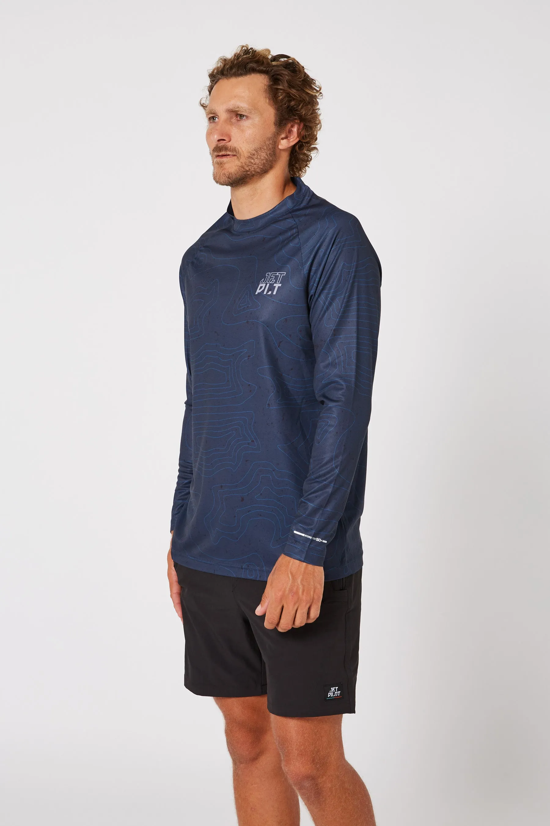 Jetpilot Venture LS Hydro Mens Tee - Navy