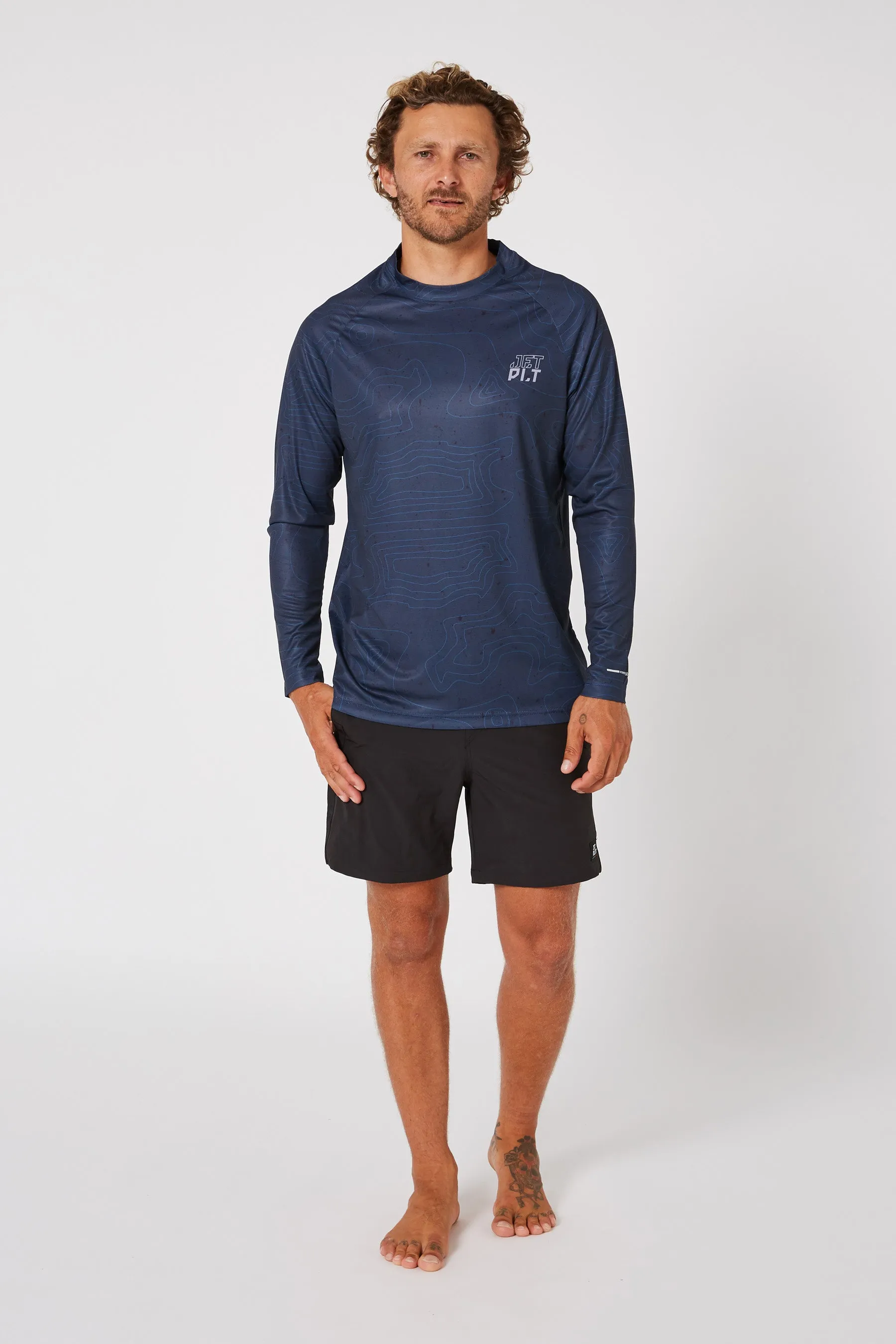 Jetpilot Venture LS Hydro Mens Tee - Navy