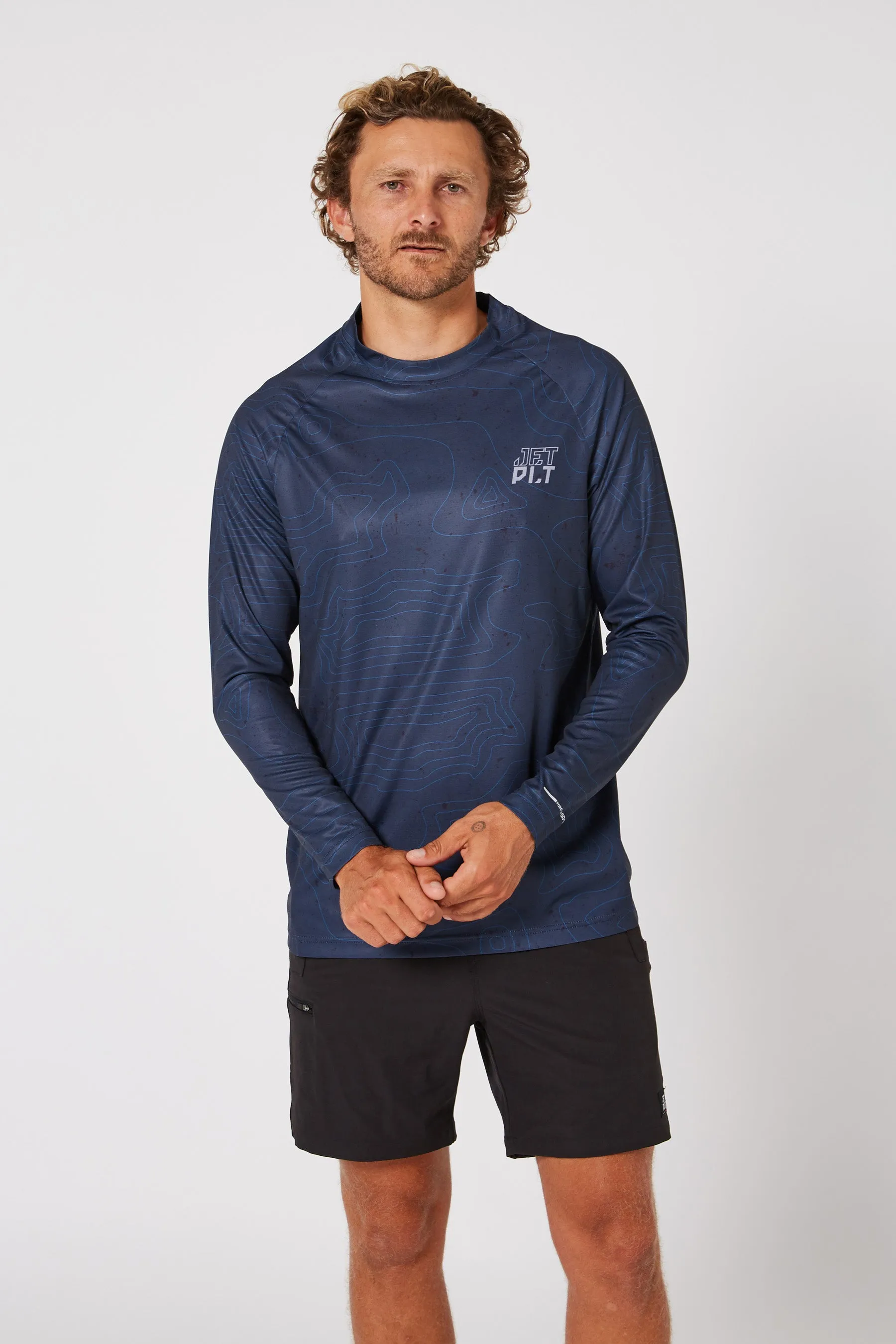 Jetpilot Venture LS Hydro Mens Tee - Navy