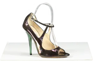 Jimmy Choo Purple / Green Holographic Heeled Sandals UK 3.5 EU 36.5 👠