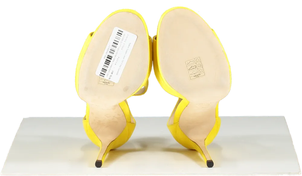 Jimmy Choo Yellow Suede Lana 120 T-bar Sandals UK 6.5 EU 39.5 👠