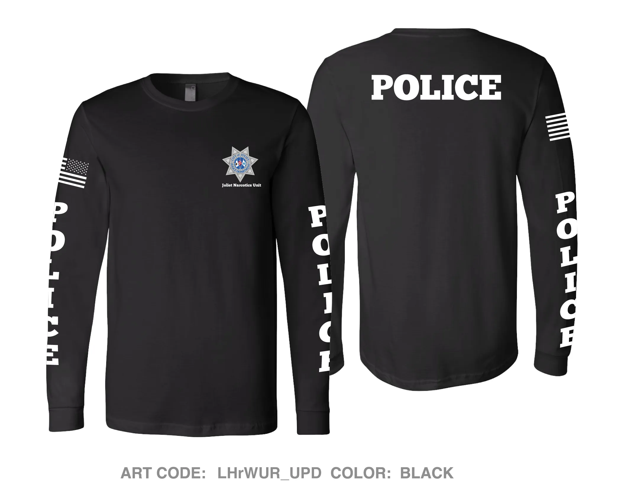 Joliet Police Department Comfort Men's Cotton LS Tee - LHrWUR_UPD