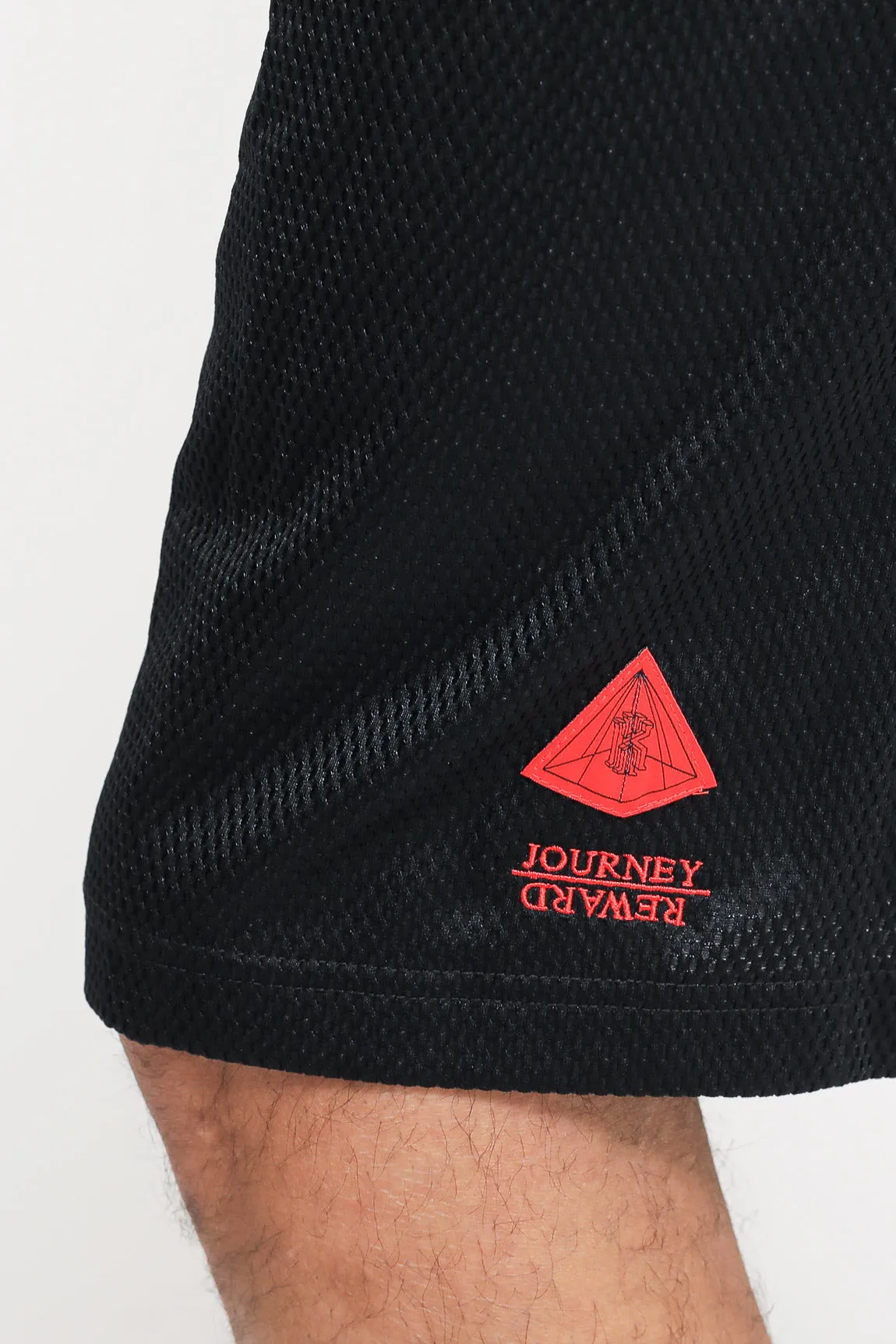 Kyrie Men's Lightweight Shorts - Black/Chile Red