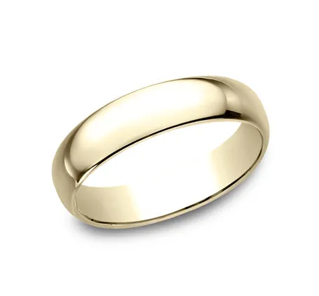Light Comfort Fit Men's Band in Yellow Gold - 6mm