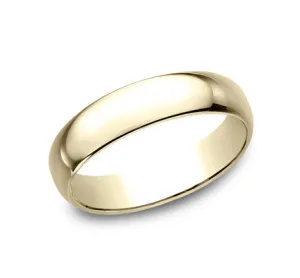 Light Comfort Fit Men's Band in Yellow Gold - 6mm