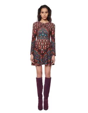 Mara Hoffman Rug Ponte Mini Dress in Orange Multi