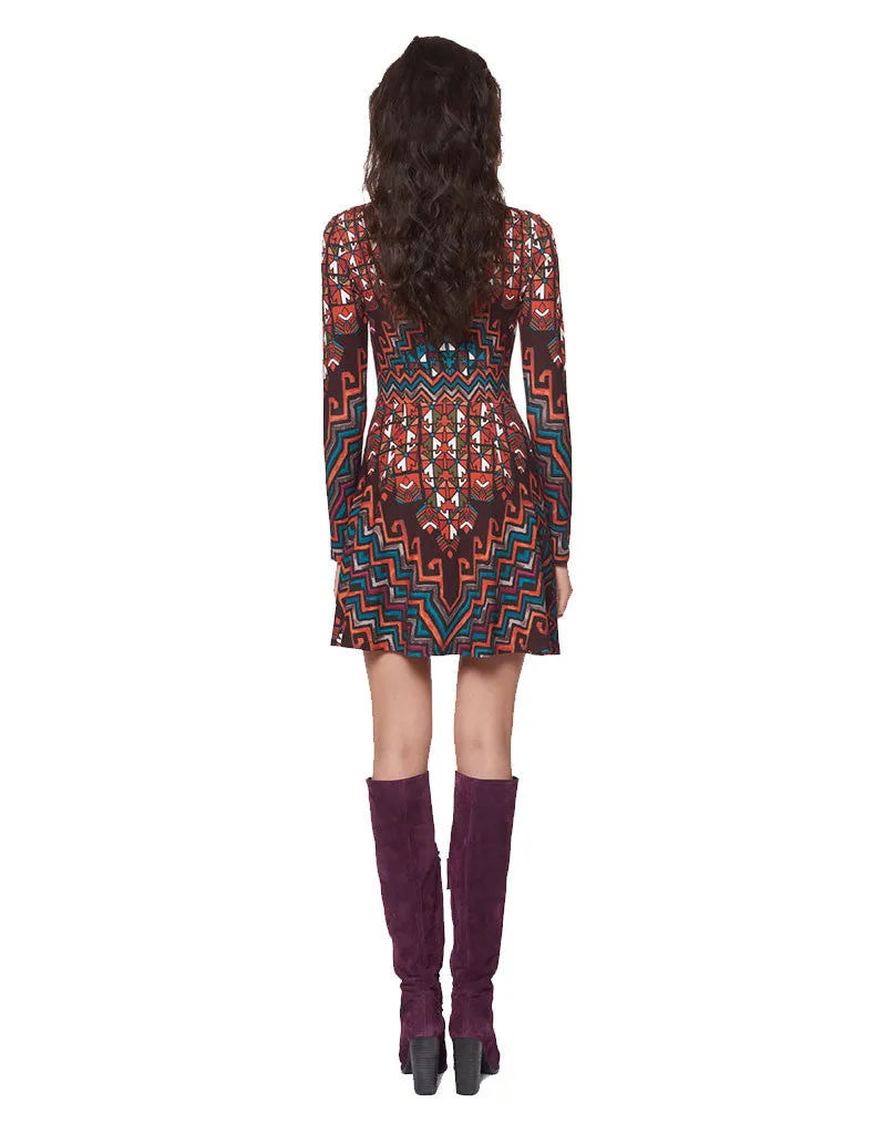Mara Hoffman Rug Ponte Mini Dress in Orange Multi