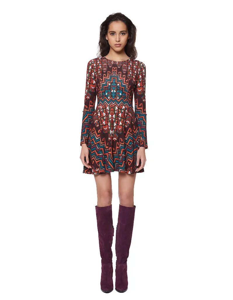 Mara Hoffman Rug Ponte Mini Dress in Orange Multi