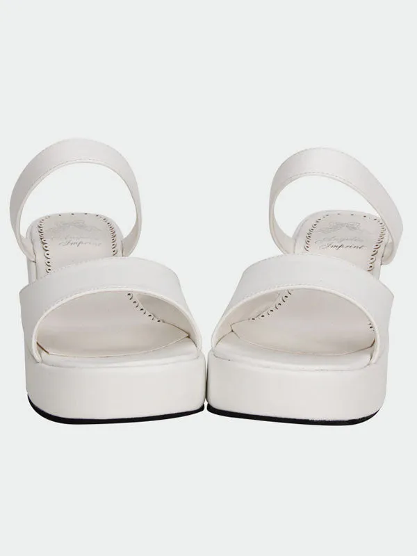 Matte White Lolita Platform Sandals Slippers