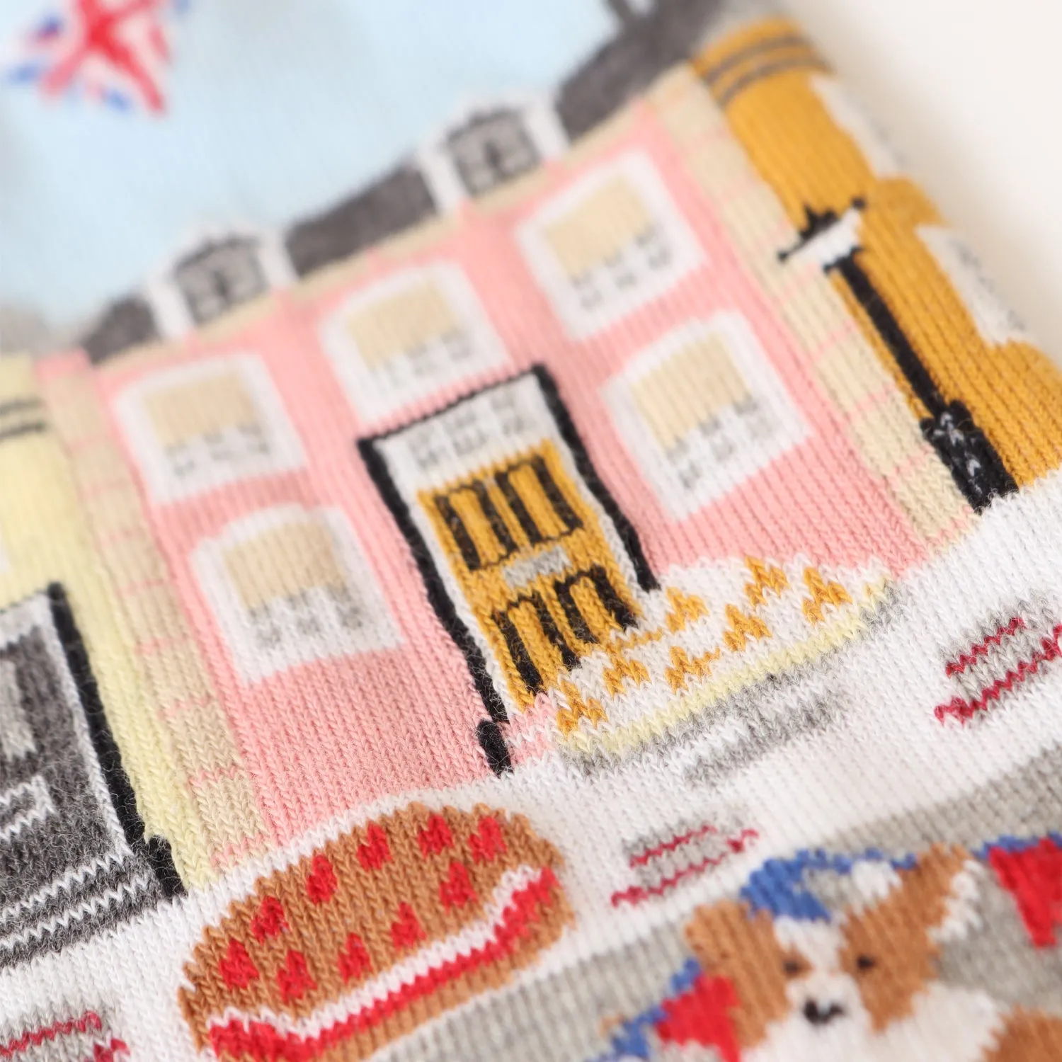 Men's British Royal Street Party Scene Cotton Socks