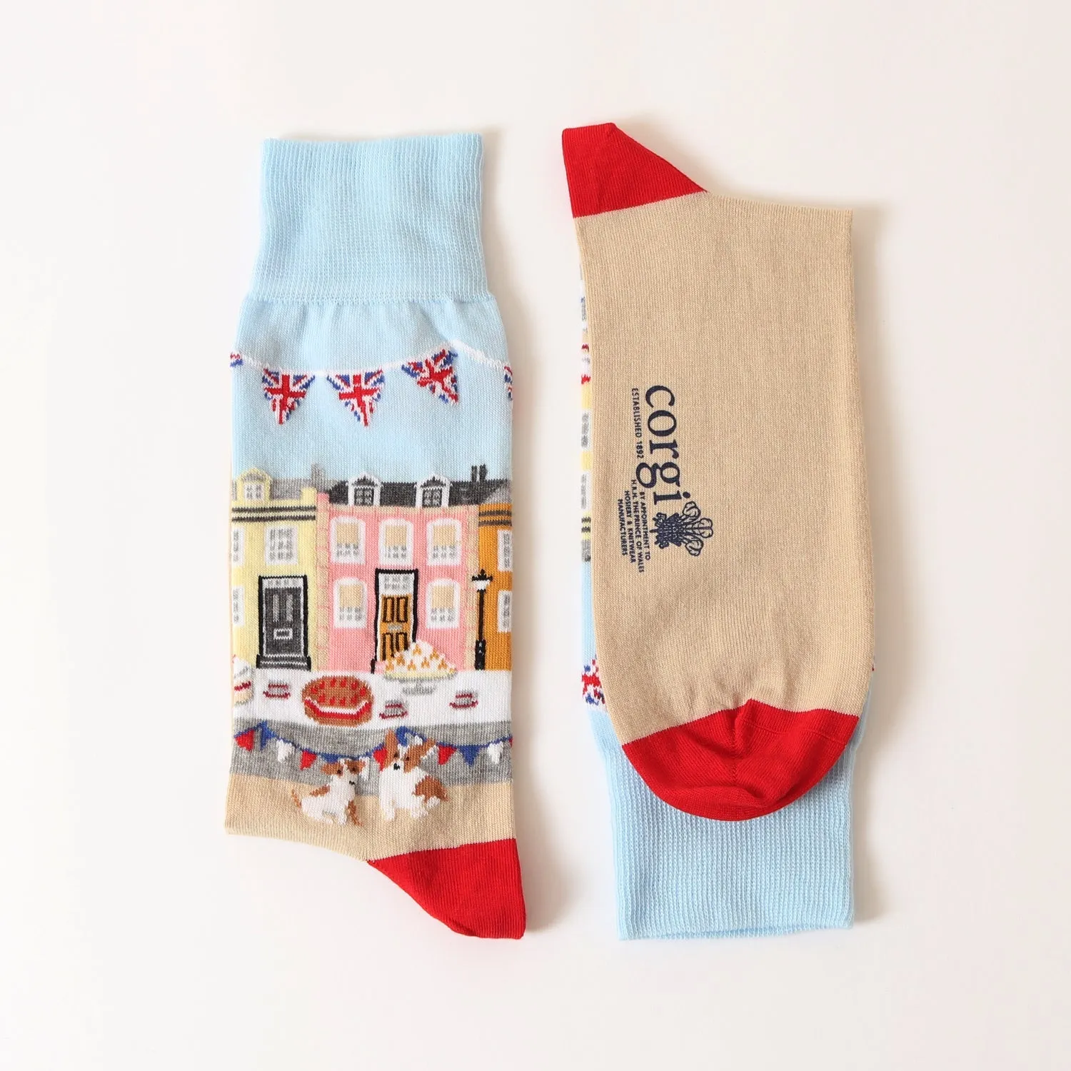 Men's British Royal Street Party Scene Cotton Socks