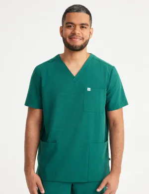 Mens Classic Scrub Top - Hunter Green