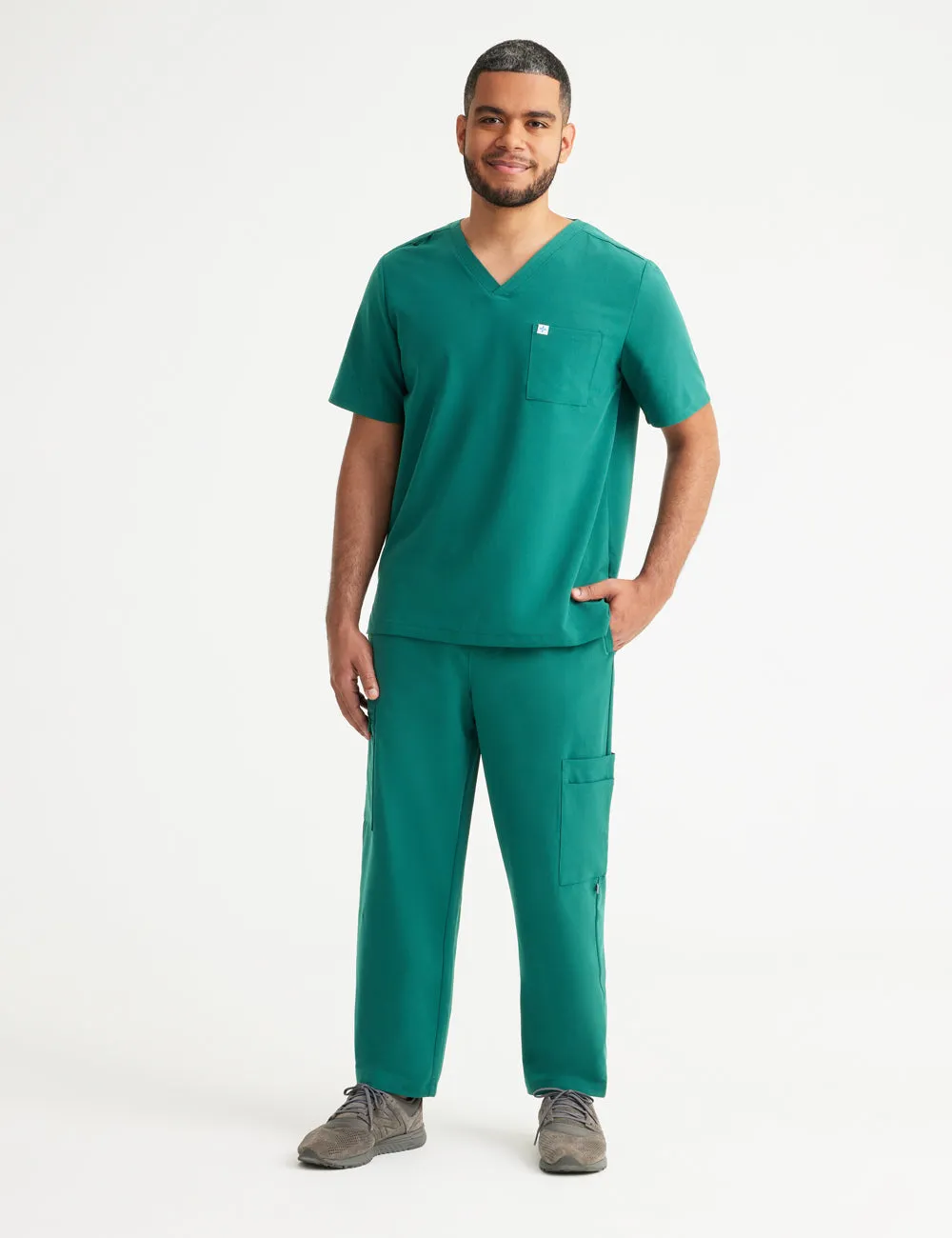 Mens Classic Scrub Top - Hunter Green