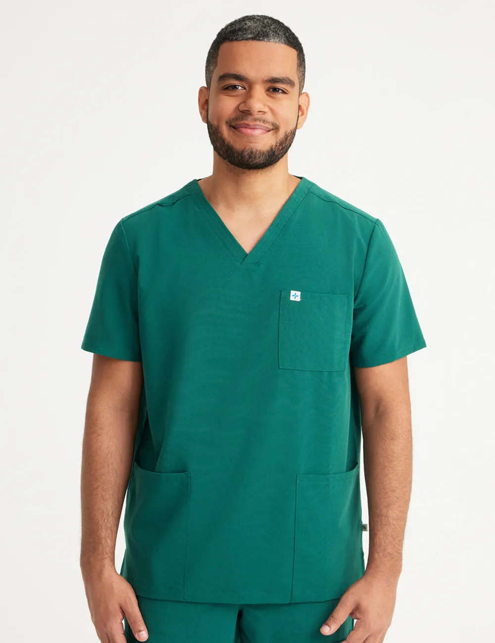 Mens Classic Scrub Top - Hunter Green
