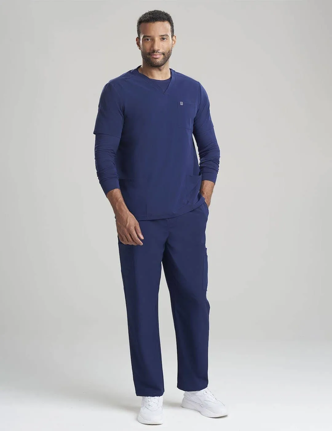 Mens Classic Scrub Top - Navy