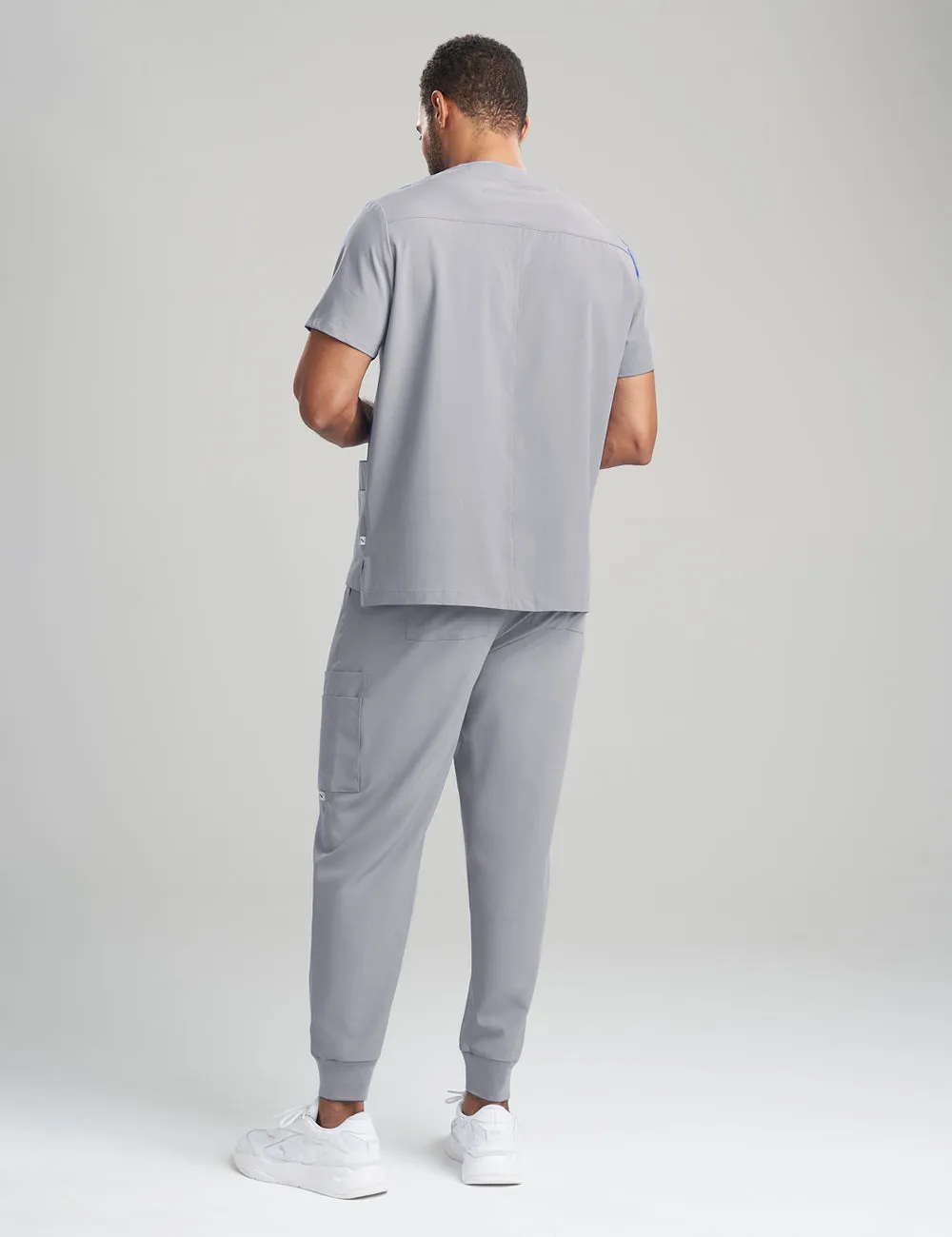 Mens Classic Scrub Top - Stone Gray