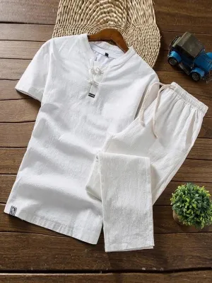 Men's Comfort Linen Sets T-shirt   Trousers