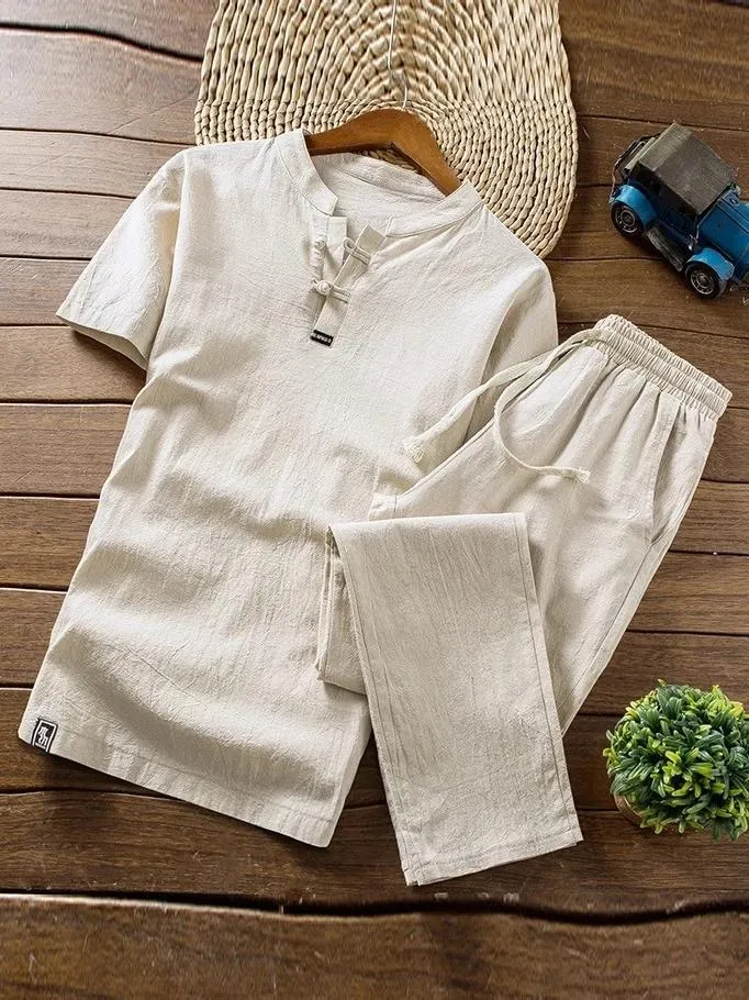 Men's Comfort Linen Sets T-shirt   Trousers