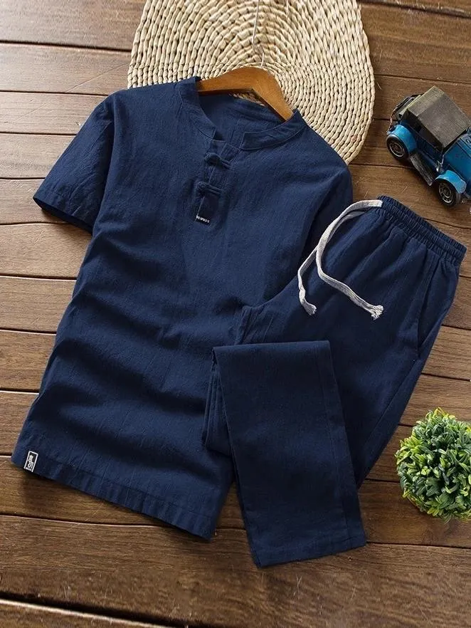 Men's Comfort Linen Sets T-shirt   Trousers