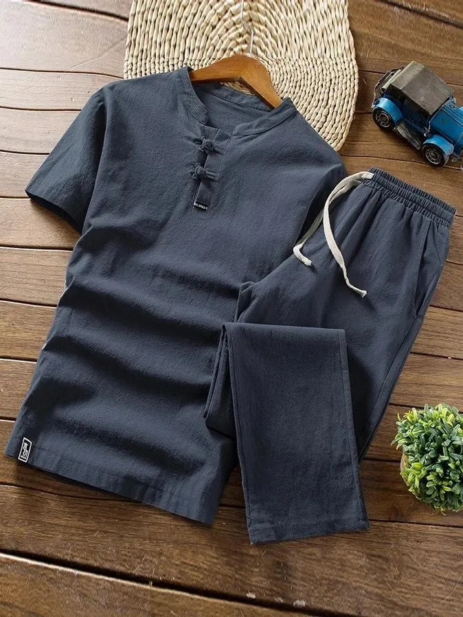 Men's Comfort Linen Sets T-shirt   Trousers