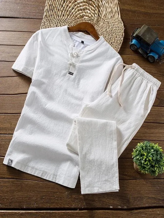 Men's Comfort Linen Sets T-shirt   Trousers