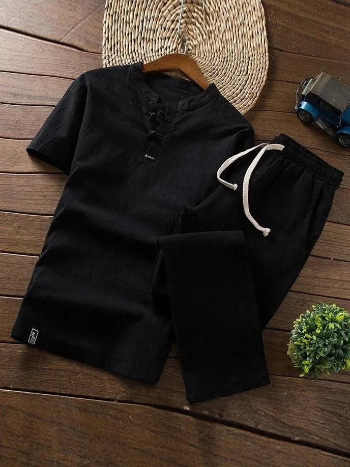 Men's Comfort Linen Sets T-shirt   Trousers