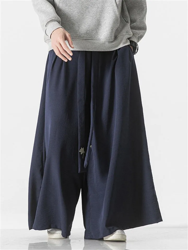 Men's Comfort Wide Leg Linen Hakama Pants