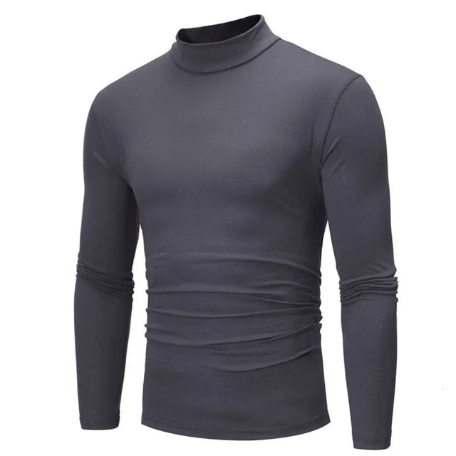 Men's Cotton Long Sleeve Turtle Neck Top