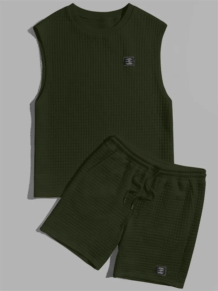 Men's Crew Neck Sleeveless Comfort Sets for Summer