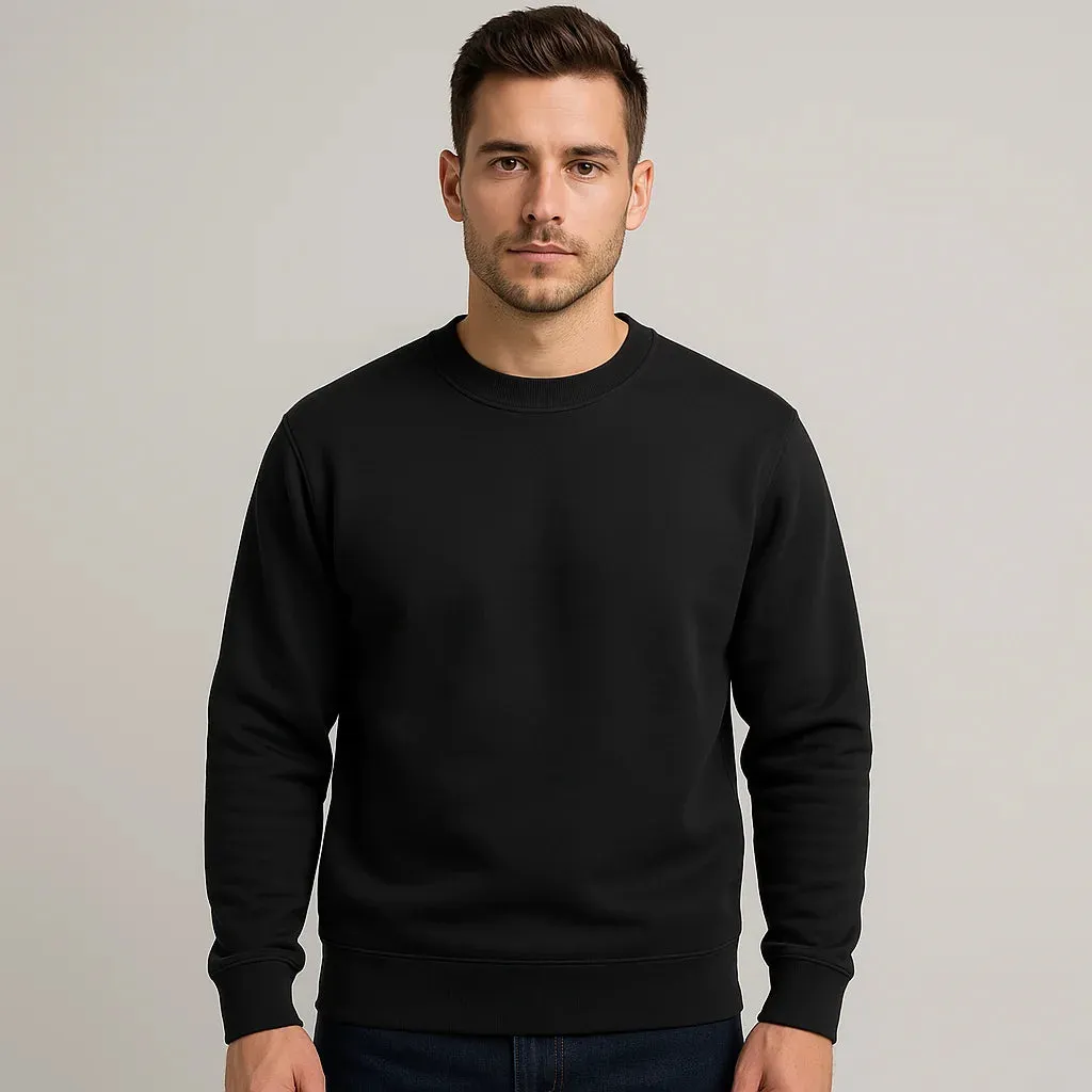 Men's Essential Crew Neck Sweatshirt | Soft Cotton Blend, Casual Fit, Durable & Comfortable for Everyday Wear